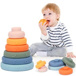 SYNPOS 6 PCS Baby Stacking Teething Toy