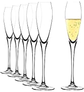 Amisglass Champagne Glass Set of 6, Crystal Glass Stemless Champagne Flute Glass Ideal for Cockta...