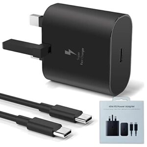 Fast Charger 25 Watt PD 3.0 Samsung Fast Charger Plug with 6.6 Feet USB C to C Cable for Samsung Devices Charger Usb C-Samsung S22/ S22 Plus/ S21/S21 Plus/S21 Ultra/Z Fold 3/S20 5G/Note 20/S10/Tablets