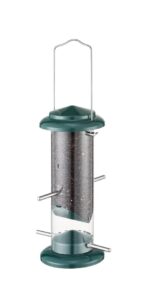 iBorn Metal Bird Feeder Nyger Niger Seed Feeder for Finch Goldfinch Thistle Seed Wild Bird Feeder Hanging Metal 8 Inch Gree