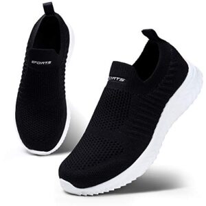 HKR Womens Slip on Trainers Comforble Walking Work Shoes with Memory Foam
