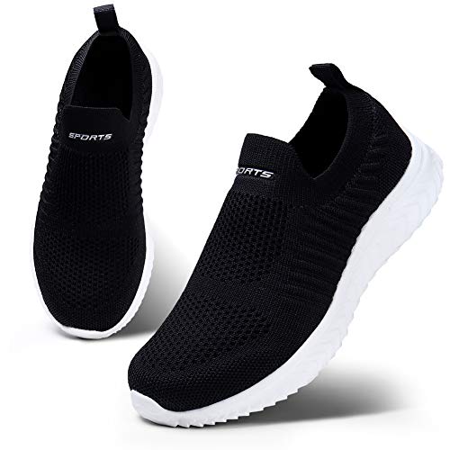 HKR Womens Slip on Trainers Comforble Walking Work Shoes with Memory Foam