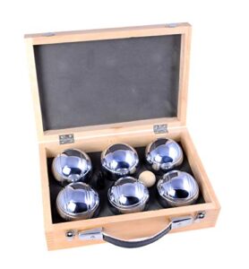 Engelhart - 6 metal boules set 720gr in sturdy wooden case - 010205