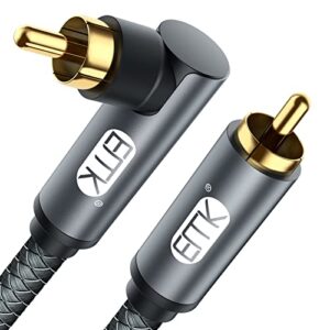 EMK Subwoofer Cable RCA to RCA Audio Cable 24K Gold-Plated Digital Coaxial RCA Cord for Home Theater