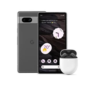 Google Pixel 7a and charger – Unlocked Android 5G smartphone with wide-angle lens and 24-hour battery – Charcoal + Pixel Buds A-Series – Wireless earbuds – Charcoal