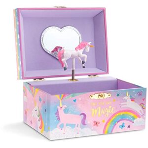 Jewelkeeper Girl's Musical Jewellery Storage Box with Spinning Unicorn