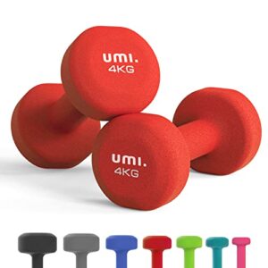 Amazon Brand - Umi - Neoprene Dumbbell Weights Home Gym Fitness Dumbbell Set 1Kg 2Kg 3Kg 4Kg 5Kg 8kg 10kg (pair)