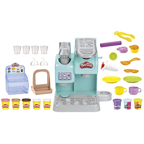 Play-Doh Kitchen Creations Super Colourful Cafe Play Food Coffee Toy with 20 Accessories and 8 Pots