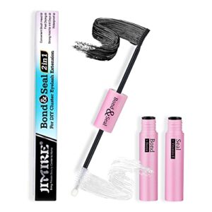 JIMIRE Lashes Adhesive Bond& Seal for DIY Cluster Individuals False Eyelashes Strong Hold Waterproof Lash Glue for 72 Hours Latex-free Long Lasting for Sensitive Eyes