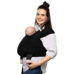 CuddleBug Baby Sling Carrier for Newborns - Infant Baby Wrap Carrier Newborn to Toddler up to 36 lbs - Lightweight & Hands Free Baby Sling Carrier (Black)
