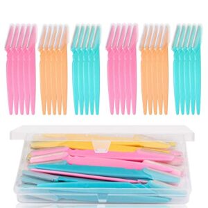 30 Pieces Eyebrow Razors Shaper Shavers Trimmers for Women and Men Face Hair Removers with Box Package