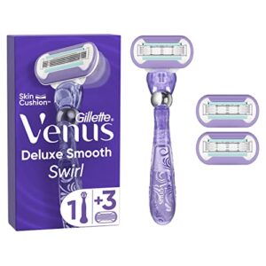 Gillette Venus Deluxe Smooth Swirl Women's Razor + 3 Razor Blade Refills