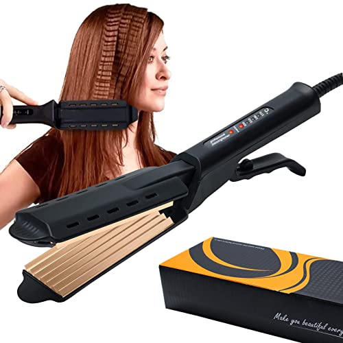 Hair Crimpers for Fluffy Hairstyle Crimpers Hair with Anti Static Ceramic Hair Crimper Adjustable Temperature