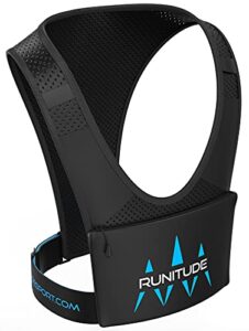 Runitude Running Phone Holder Vest | Chest Pouch | Train Lightweight | Key Clip Holder | Light Straps | Waterproof | Reflective | Men & Wome