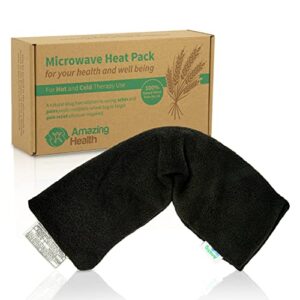 Amazing Health Unscented Wheat Bags Microwavable Heat Pack - Soft Black Fleece