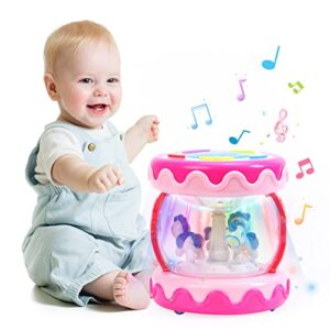 Baby Toys 12 18 Months Unicorn Carousel Rotating Projector Light Up Toys with Music