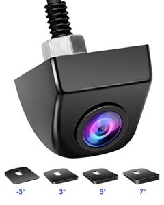 【High Compatibility】 Reversing Camera with 4 Gaskets Adjustable Flexible Mounting Position Car Reverse Camera Universal with Night Vision IP69K Waterproof Rear View Camera for Cars Trucks 12V