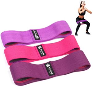 ELVIRE Fabric Resistance Bands for Working Out | Exercise Bands Resistance Bands Set of 3 | Booty Bands for Women Workout Bands Resistance Loops | Leg Bands for Working Out Glute Bands