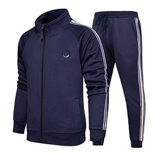 LBL Men's Casual Tracksuit Set 2 Piece Athletic Sweat Suits Long Sleeve Full-Zip Running Joggers Se
