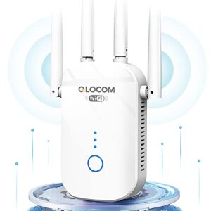 QLOCOM 2023 Newest WiFi Booster Range Extender 1200Mbps WiFi Extender Booster Dual Band 5GHz & 2.4GHz Wireless Signal Booster/Hotspot