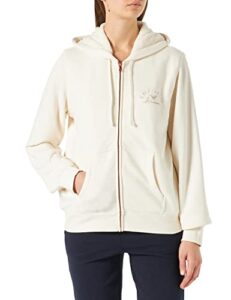 Emporio Armani Women's Fuzzy Fleece Full Zip Up Hooded Sweatshirt Jacke