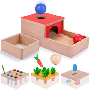Jacootoys Wooden 4-in-1 Toy Box