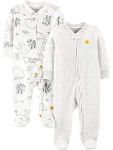 Simple Joys by Carter's Unisex Babies' 2-Way Zip Thermal Footed Sleep and Play