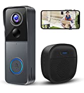 KAMEP [2022 Upgraded] Video Doorbell Camera Wireless Doorbell 2K HD, Smart WiFi Camera Doorbell w...