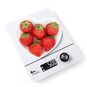 himaly Digital Kitchen Scales Food Scale with Tempered Glass Platform