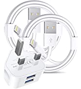 Apple iPhone Charger Plug,40W USB Type C Dual Port Plug & 6.6FT USB C to Lightning Cable and USB ...