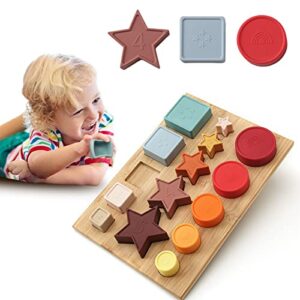 let's make 2 in 1 Wooden board Silicone Shape Sorter Puzzle