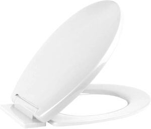 Ram® White Soft Close Toilet Seat with Quick Release for Easy Clean Loo Toilet Seat with Adjustable Hinges Standard O Shape Toilet Sea