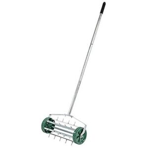 Draper Rolling Lawn Aerator with 450 mm Spiked Drum - 83983 - For Garden Grass Aeration with 33mm Tines
