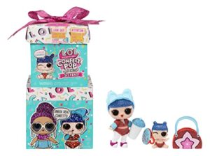 LOL Surprise Confetti Pop Birthday Sisters - Limited Edition Collectable Lil Sister Dolls with 10 Surprises in Present Box Packaging - Includes Fashions and Accessories - Great Gift for Girls Aged 4+