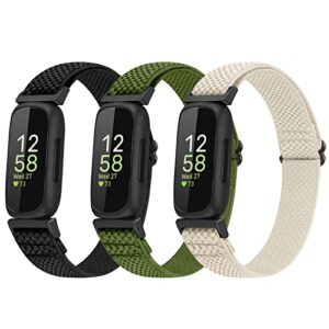 enkic 3 Pack Elastic Strap Compatible with Fitbit Inspire 3/Fitbit Inspire 2/Fitbit Inspire/Inspire HR/Fitbit Ace 3/Ace 2 Strap
