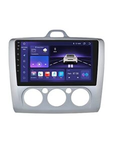 hizpo Android Car Stereo Bluetooth Handsfree Compatible with Ford Focus Exi MT 2 3 Mk2/Mk3 2004-2011 HD Touch Screen Supports Apple Carplay/Android Auto Car Stereo Radio 3G+32G-Silve