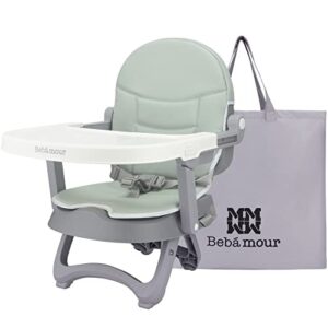Bebamour Upseat Baby Chair Booster Seat for Dining with Tray Sit Me Up Mini Highchair for Baby Eating