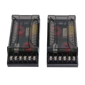 KIMISS Electronic Crossover， Car Audio Passive Crossover， 2Pcs 2 Way Car Audio Crossover Overcurrent Protection Universal Heat Dissipation Speaker Frequency Divide