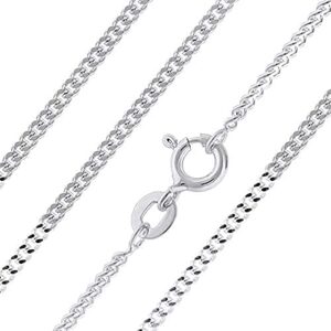 Aeon Jewellery 925 Sterling Silver Necklace - 2mm Diamond Cut Curb Chain | 16