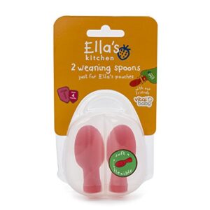 Vital Baby Ella's Kitchen Pouch Spoon Tips with Travel Case - Baby Weaning Spoons - Soft