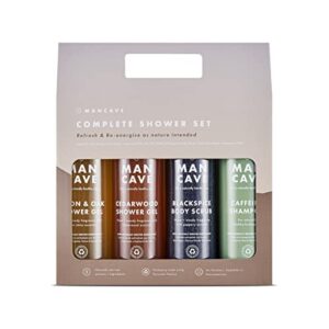 ManCave Complete Shower Gift Set - 4 Signature Shower Products For Men - Amazon Exclusive - Vegan