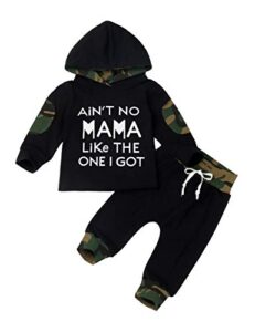 Wexuua Baby Boy Clothes Funny Letter Printed Long Sleeve Hoodie Tops Sweatshirt and Pants Outfits