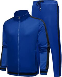 UMBNESS Men's Activewear Full Zip Warm 2 Pieces Workout Tracksuit Sports Set Casual Full Zip Jogging Sweat Suits Sportswea