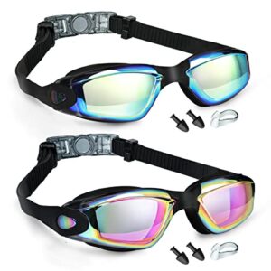 KCDMBUE Swim Goggles - 2 Pack Swimming Goggles Anti Fog No Leaking For Adult Women Me