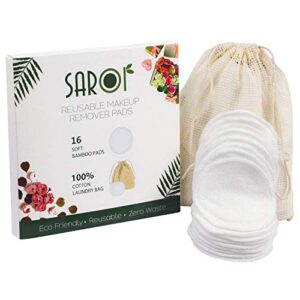 16 Premium Reusable Makeup Remover Pads | Eco-Friendly Gift Packaging | Facial Cleansing Cotton Buds | Makeup Wipes I Packed With A Laundry Bag And Reusable Cotton Pads (16 Count