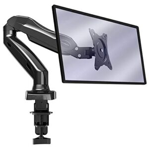 Invision PC Monitor Arm Ergonomic Height Adjustable Gas Assisted Full Motion | Single Arm Desktop Clamp Mount for 17–27” Screens with Tilt Swivel Extend | VESA 75mm/100mm Weight 2kg-6.5kg (MX150)