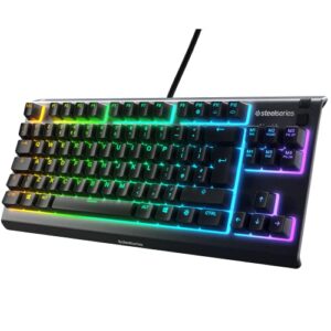 SteelSeries Apex 3 TKL - RGB Gaming Keyboard - Tenkeyless Compact Esports Form Factor - 8-Zone RGB Illumination - IP32 Water & Dust Resistant - English QWERTY Layou