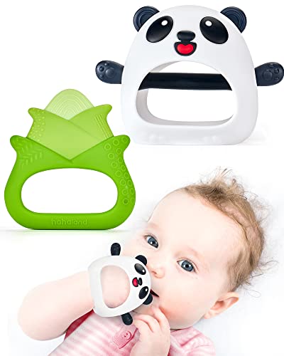 Teething Toys for Baby- Silicone Teething Mitten & Ring for Babies - Teething Relief Chew Toys Baby Essentials for Newborn Infant Baby Toys Gift for 0-6 3 6 9 Months Boys Girls