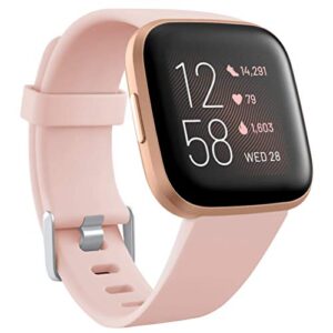 Wepro Compatible with Fitbit Versa Strap / Fitbit Versa 2 Strap - Smooth Silicone Classic Replacement Wristband Straps for Fitbit Versa/Versa Lite/Versa 2