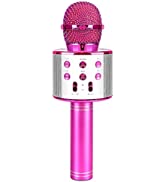 Microphone Gift Age 5-12 Girls Children, Wireless Karaoke Gifts for 6-11 Year Old Girl Kids Singi...